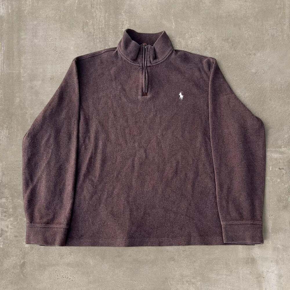 Polo Ralph Lauren Quarter-Zip Brown Knit Sweater
